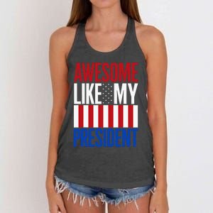 Awesome Like My President Donald Trump 2024 Elections Women's Knotted Racerback Tank