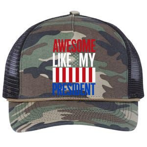 Awesome Like My President Donald Trump 2024 Elections Retro Rope Trucker Hat Cap