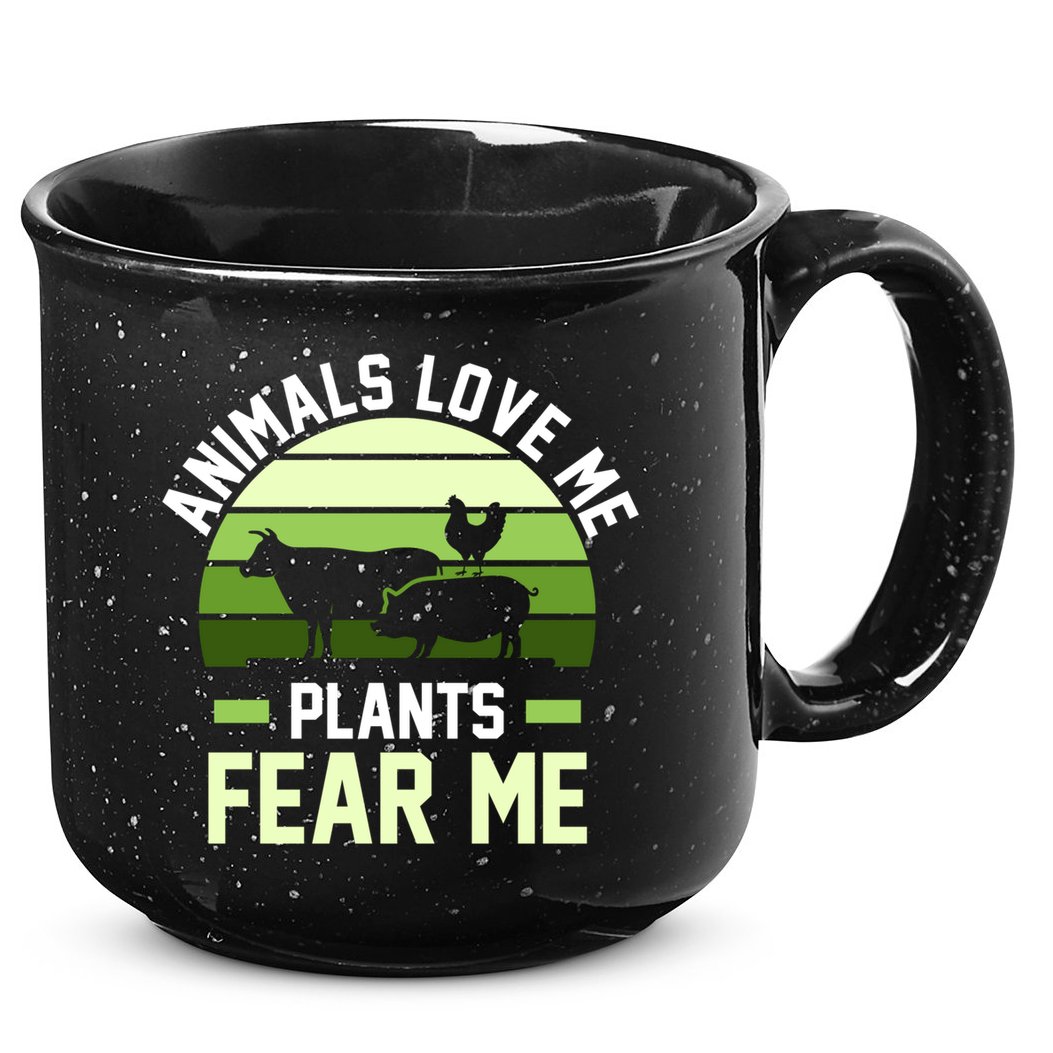 Animals Love Me Plants Eat Plants Cool Gift 15oz Campfire Ceramic Mug