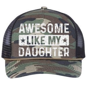 Awesome Like My Daughter Man Funny Fathers Day Dad Women Retro Rope Trucker Hat Cap