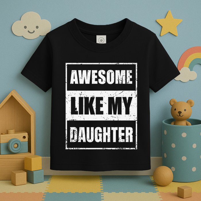 Awesome Like My Daughter Funny Fathers Day Mothers Day Dad Toddler T-Shirt