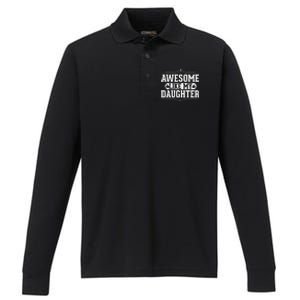 Awesome Like My Daughter Fathers Day Funny Dad Gift Performance Long Sleeve Polo