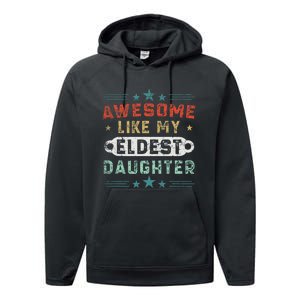 Awesome Like My Eldest Daughter Retro Funny Fathers Day Performance Fleece Hoodie