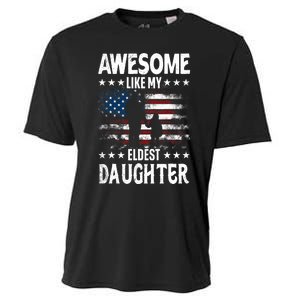 Awesome Like My Eldest Daughter Retro Usa Flag Fathers Day Cooling Performance Crew T-Shirt