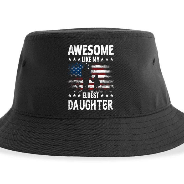 Awesome Like My Eldest Daughter Retro Usa Flag Fathers Day Sustainable Bucket Hat