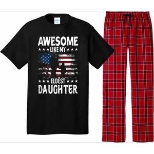 Awesome Like My Eldest Daughter Retro Usa Flag Fathers Day Pajama Set