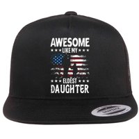 Awesome Like My Eldest Daughter Retro Usa Flag Fathers Day Flat Bill Trucker Hat