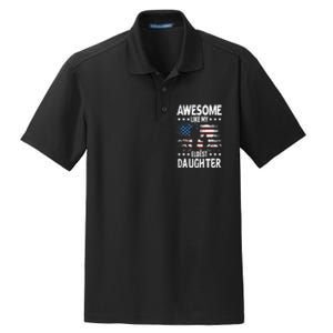 Awesome Like My Eldest Daughter Retro Usa Flag Fathers Day Dry Zone Grid Polo