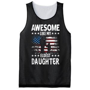 Awesome Like My Eldest Daughter Retro Usa Flag Fathers Day Mesh Reversible Basketball Jersey Tank