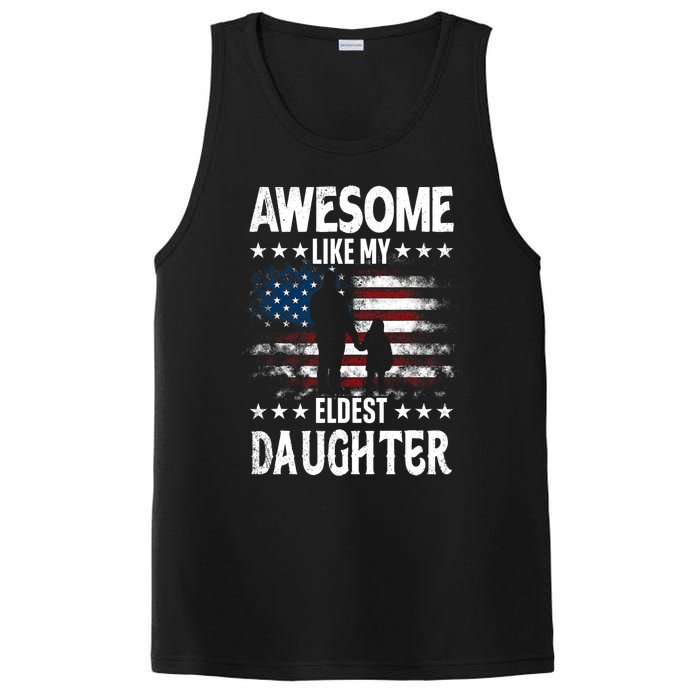 Awesome Like My Eldest Daughter Retro Usa Flag Fathers Day PosiCharge Competitor Tank