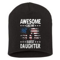 Awesome Like My Eldest Daughter Retro Usa Flag Fathers Day Short Acrylic Beanie