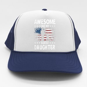 Awesome Like My Eldest Daughter Retro Usa Flag Fathers Day Trucker Hat