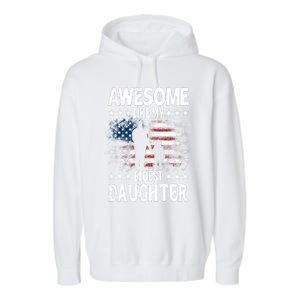 Awesome Like My Eldest Daughter Retro Usa Flag Fathers Day Garment-Dyed Fleece Hoodie