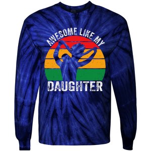 Awesome Like My Daughter Juneteenth Black Melanin African Tie-Dye Long Sleeve Shirt