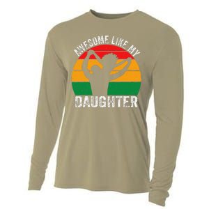 Awesome Like My Daughter Juneteenth Black Melanin African Cooling Performance Long Sleeve Crew