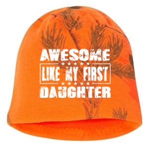 Awesome Like My First Daughter Funny Fathers Day Dads Kati - Camo Knit Beanie