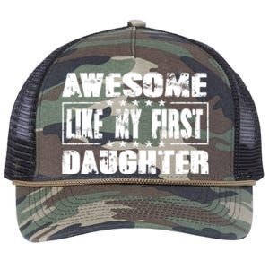 Awesome Like My First Daughter Funny Fathers Day Dads Retro Rope Trucker Hat Cap