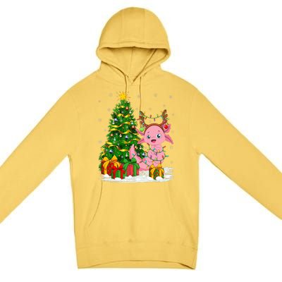 Axolotl Lover Matching Xmas Lighting Axolotl Christmas Premium Pullover Hoodie