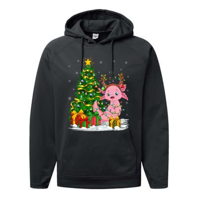 Axolotl Lover Matching Xmas Lighting Axolotl Christmas Performance Fleece Hoodie