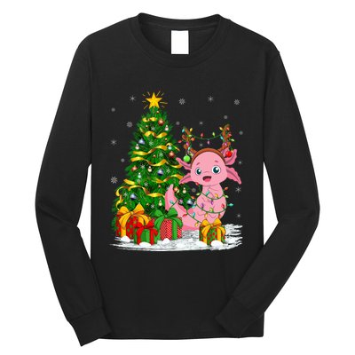 Axolotl Lover Matching Xmas Lighting Axolotl Christmas Long Sleeve Shirt