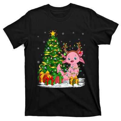 Axolotl Lover Matching Xmas Lighting Axolotl Christmas T-Shirt