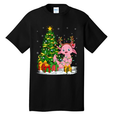 Axolotl Lover Matching Xmas Lighting Axolotl Christmas Tall T-Shirt