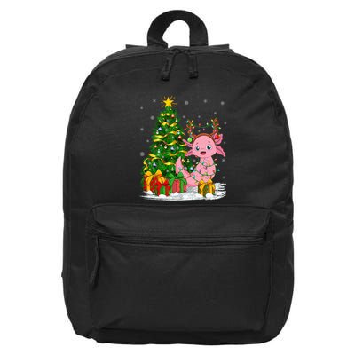 Axolotl Lover Matching Xmas Lighting Axolotl Christmas 16 in Basic Backpack