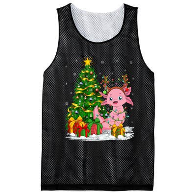 Axolotl Lover Matching Xmas Lighting Axolotl Christmas Mesh Reversible Basketball Jersey Tank