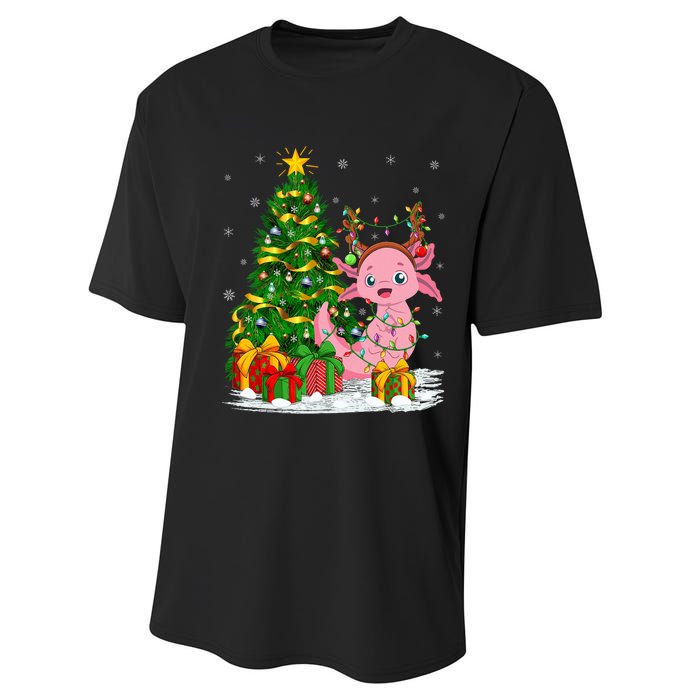 Axolotl Lover Matching Xmas Lighting Axolotl Christmas Performance Sprint T-Shirt