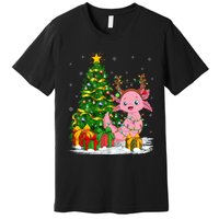 Axolotl Lover Matching Xmas Lighting Axolotl Christmas Premium T-Shirt