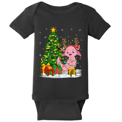 Axolotl Lover Matching Xmas Lighting Axolotl Christmas Baby Bodysuit