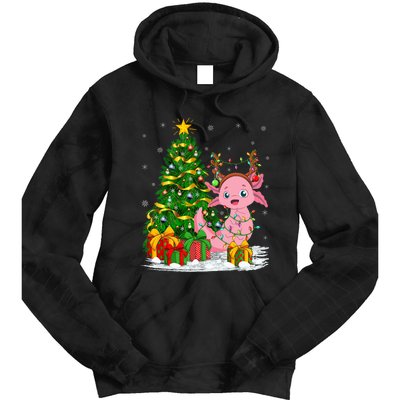 Axolotl Lover Matching Xmas Lighting Axolotl Christmas Tie Dye Hoodie