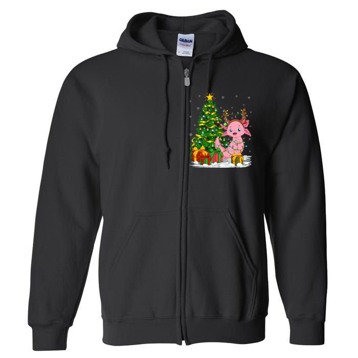 Axolotl Lover Matching Xmas Lighting Axolotl Christmas Full Zip Hoodie