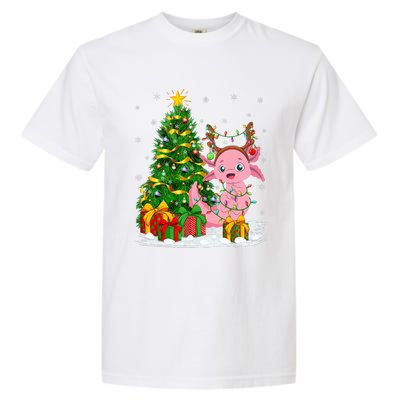 Axolotl Lover Matching Xmas Lighting Axolotl Christmas Garment-Dyed Heavyweight T-Shirt