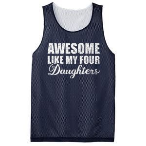 Awesome Like My Four Daughters Dad Mom Father Mother Day Mesh Reversible Basketball Jersey Tank