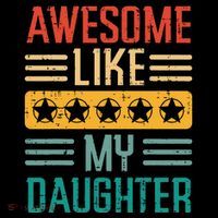 Awesome Like My Daughter Fathers Day Retro Dad Papa Dada Womens T-Shirt
