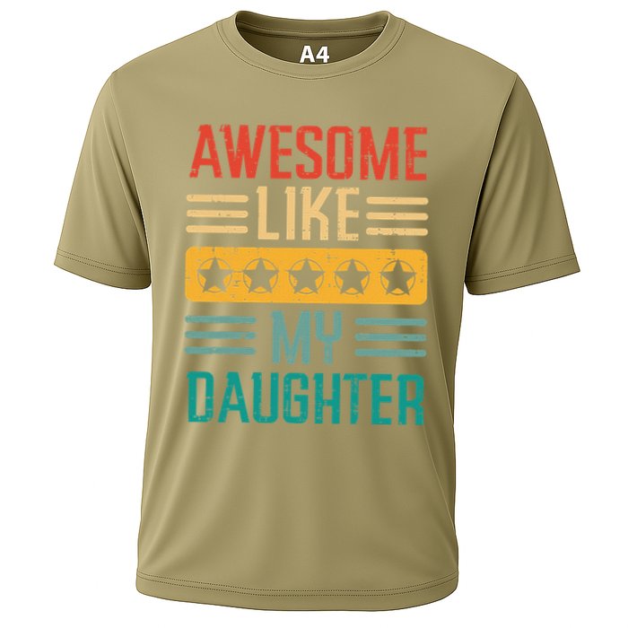 Awesome Like My Daughter Fathers Day Retro Dad Papa Dada Cooling Performance Crew T-Shirt
