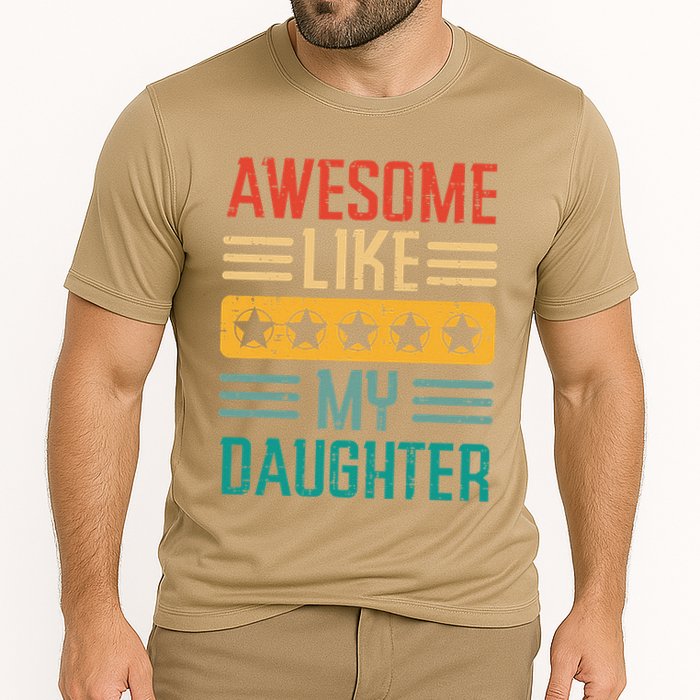 Awesome Like My Daughter Fathers Day Retro Dad Papa Dada Cooling Performance Crew T-Shirt