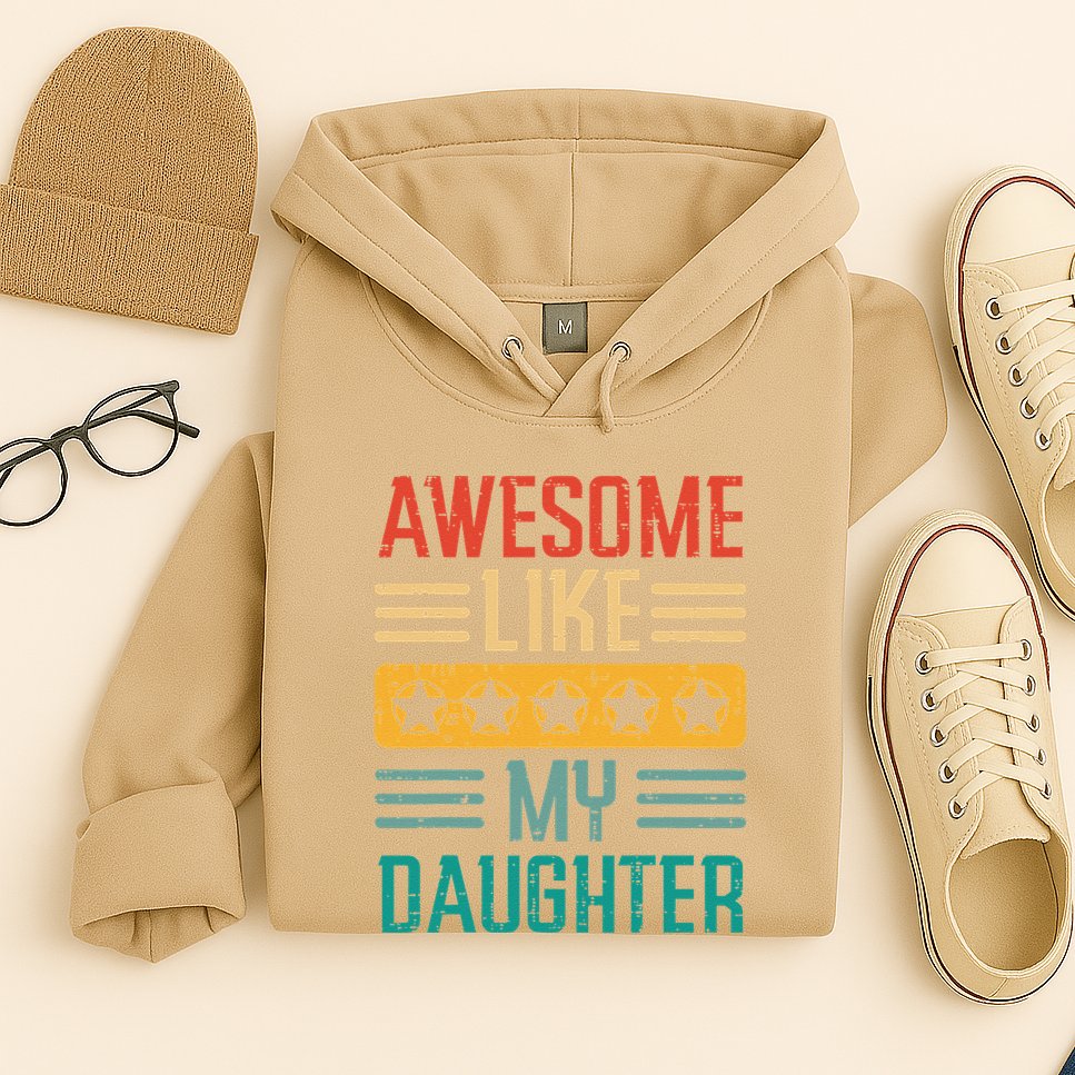 Awesome Like My Daughter Fathers Day Retro Dad Papa Dada Hoodie