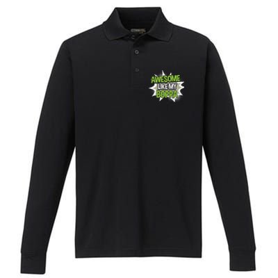 Awesome Like My Boppa Performance Long Sleeve Polo