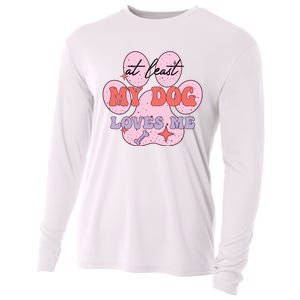 At Least My Dog Loves Me Funny Valentines Day Cooling Performance Long Sleeve Crew