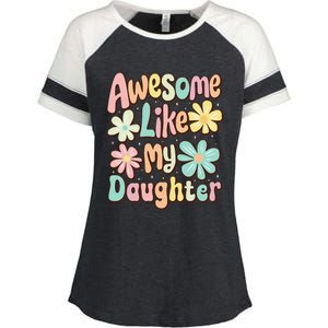 Awesome Like My Daughter Mommy Groovy Graphic MotherS Day Enza Ladies Jersey Colorblock Tee