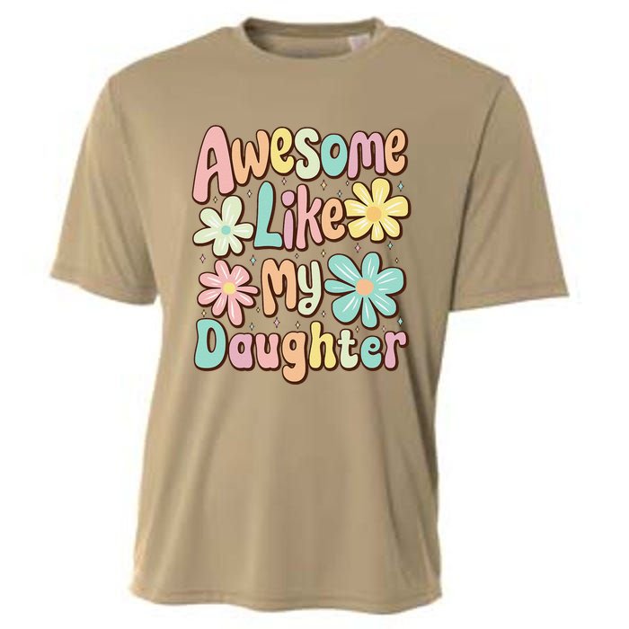 Awesome Like My Daughter Mommy Groovy Graphic MotherS Day Cooling Performance Crew T-Shirt