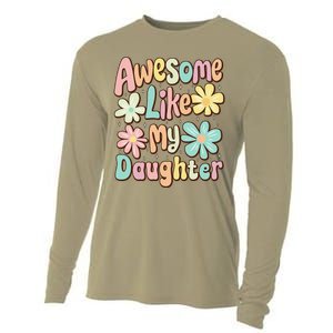 Awesome Like My Daughter Mommy Groovy Graphic MotherS Day Cooling Performance Long Sleeve Crew