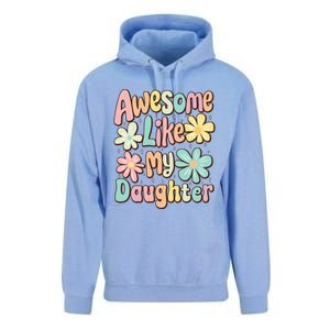 Awesome Like My Daughter Mommy Groovy Graphic MotherS Day Unisex Surf Hoodie