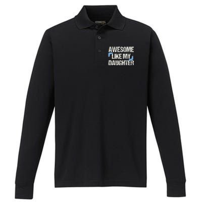 Awesome Like My Daughter Dad Parents' Day Father's Day Performance Long Sleeve Polo