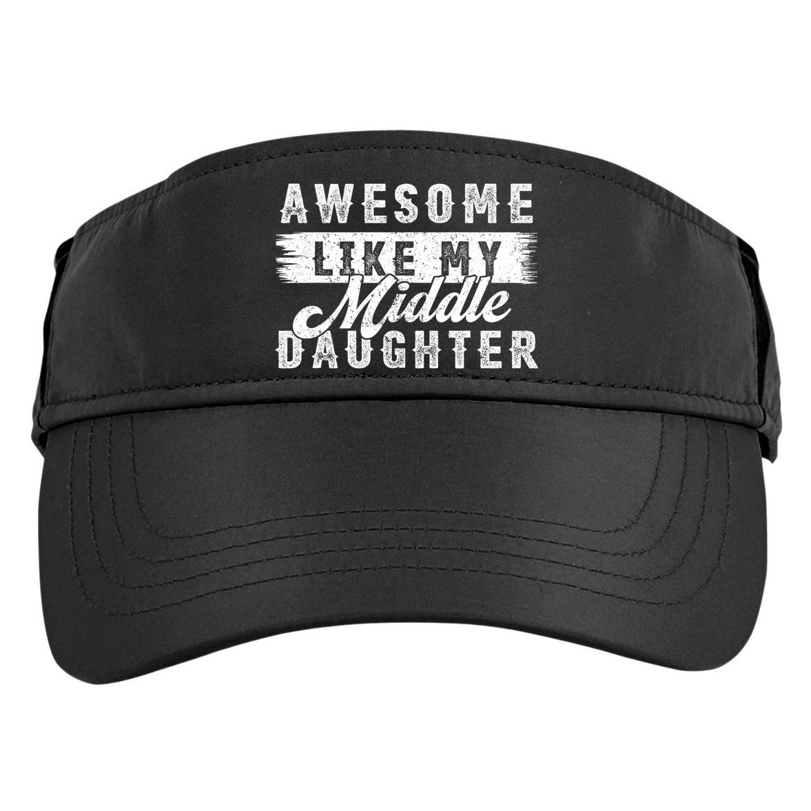 Awesome Like My Middle Daughter Retro Funny Fathers Day Adult Drive Performance Visor
