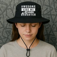 Awesome Like My Middle Daughter Retro Funny Fathers Day Bucket Hat