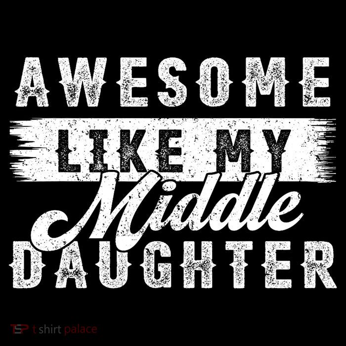 Awesome Like My Middle Daughter Retro Funny Fathers Day Drawstring Bag