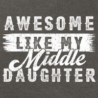 Awesome Like My Middle Daughter Retro Funny Fathers Day Cotton Canvas Backpack